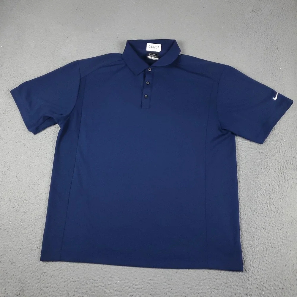 Nike Golf Polo Shirt Mens Large Blue Dri-FIT Short Sleeve Toro Logo Casual L